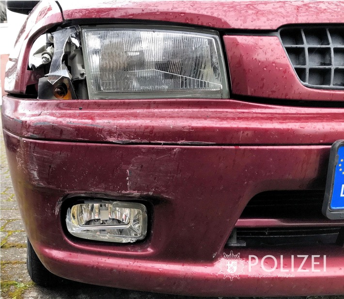 POL-PPWP: Auto gerammt und abgehauen