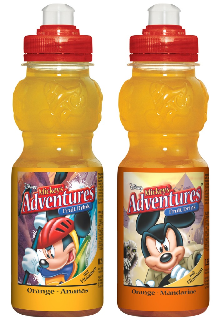 Nouvelle boisson fruitée pour les enfants &quot; Mickeys Adventures Fruit Drink &quot; lancée en commun par Coca-Cola et Disney
