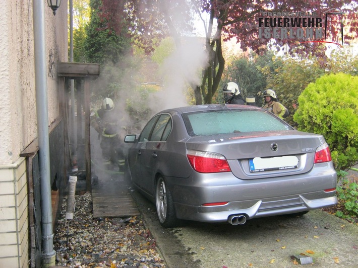 FW-MK: Fahrzeugbrand und automatischer Brandmeldealarm