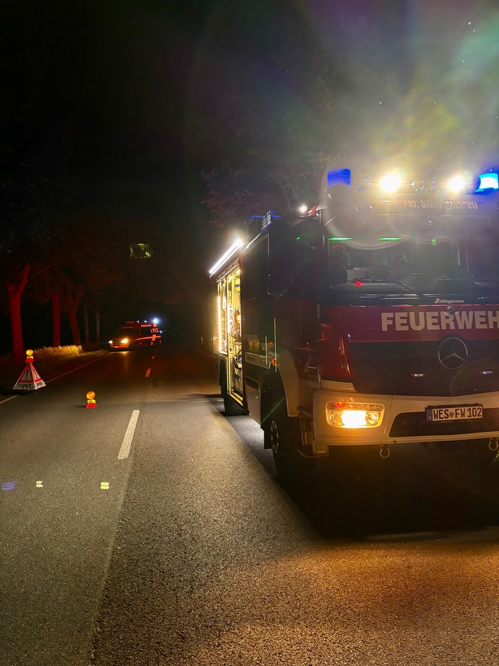 FW-Schermbeck: Verkehrsunfall auf der Weseler Straße