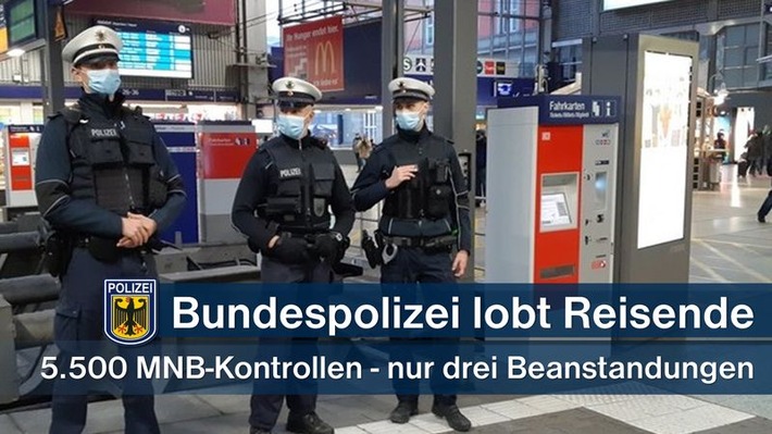 Bundespolizeidirektion München: Großes Lob an Reisende: Bundespolizeiinspektion München zieht Bilanz und Ankündigung des bundesweiter Maskenkontrolltags in Bahnen am 7. Dezember
