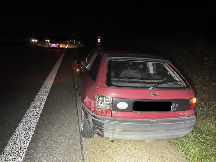 POL-PDLD: Verkehrsunfallflucht unter Alkoholeinfluss und ohne Führerschein