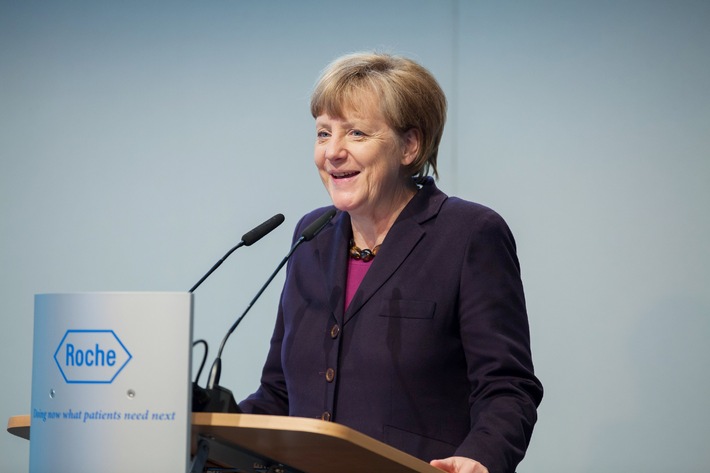 Bundeskanzlerin Merkel besucht Roche in Deutschland