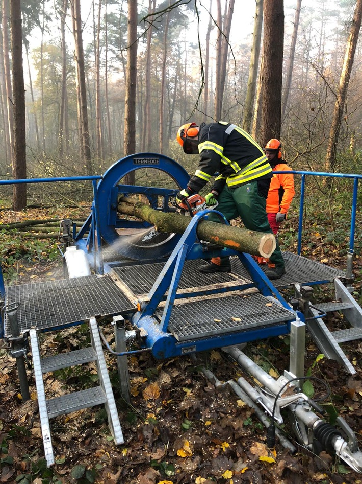 FW-KLE: Achtung, Baum fällt! - Ausbildung an der Motorsäge bei der Freiwilligen Feuerwehr Bedburg-Hau