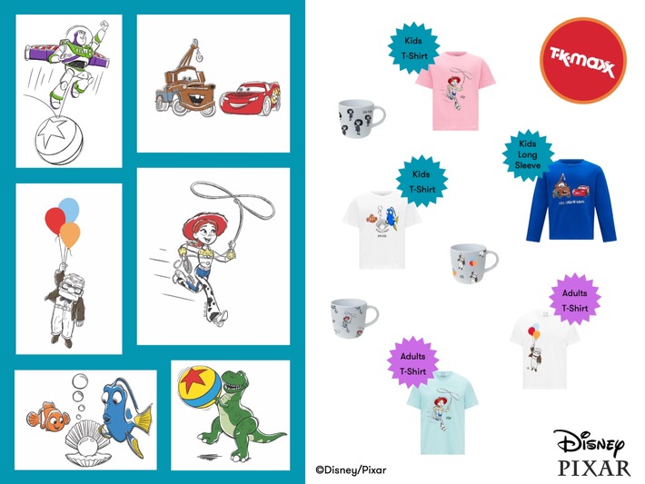 Pixar inspirierte T-Shirts & Tassen - Jetzt erhältlich bei TK Maxx