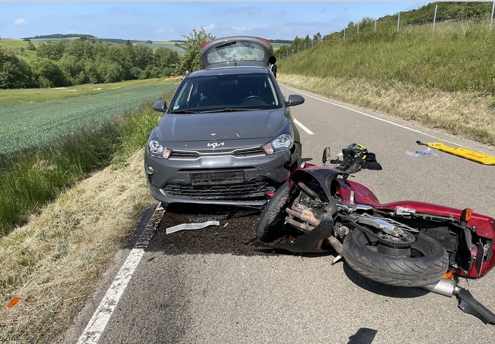 POL-PIROK: 55-jähriger Motorradfahrer schwer verletzt