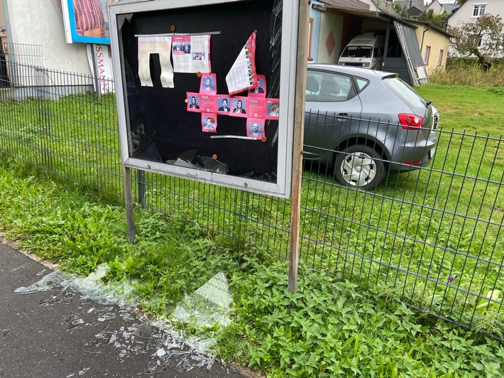 POL-PDTR: Sachbeschädigung an Schaukasten
