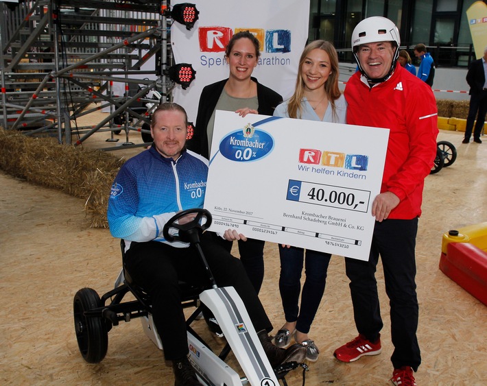 Krombacher o,0% spendet 40.000 Euro an die "Stiftung RTL - Wir helfen Kindern e.V."