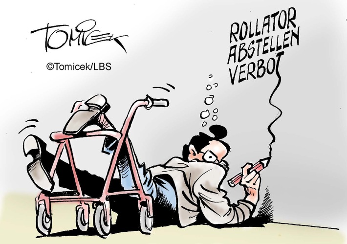 Rollator-Parkplatz / Mieterin durfte Gehhilfe neben der Haustür abstellen