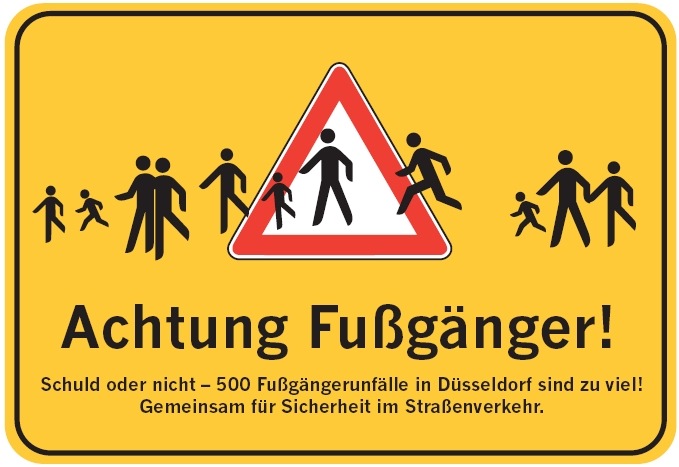 POL-D: Achtung Fußgänger! - Drei Fußgänger bei Verkehrsunfällen in Benrath, Oberbilk und Gerresheim schwer verletzt