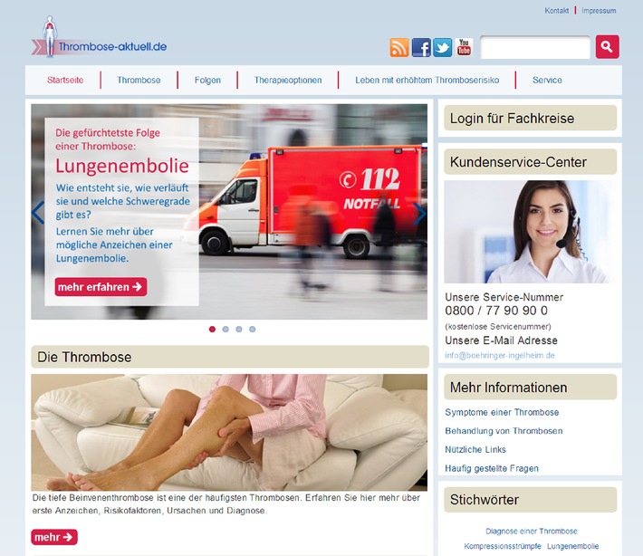 Neue Informationsplattform für Beinvenenthrombose und Lungenembolie: Launch der Webseite thrombose-aktuell.de (FOTO)