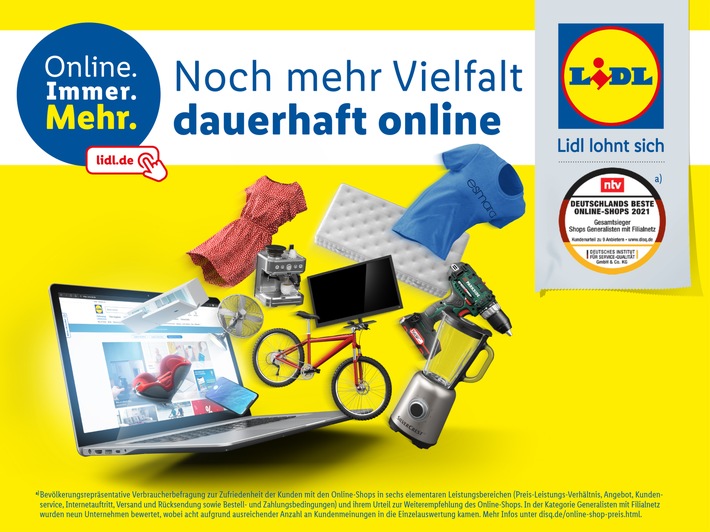 Dauerhafte Vielfalt bei Lidl.de: Schlaf-, Kinder-, Küchen- und Werkstattwelt im Fokus der Onlineshop-Kampagne von Lidl