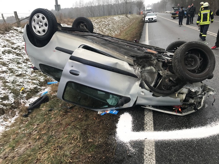 POL-PDNR: Verkehrsunfall auf der B 8 mit zwei Schwerverletzten