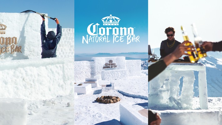 Die erste Corona Natural Ice Bar Europas - auf der Zugspitze / Hoch, höher, bis zum Gipfel: Corona Extra lockt am 24. und 25. Februar 2023 auf 2.600 Metern zum exklusiven Genuss in exklusiver Lage
