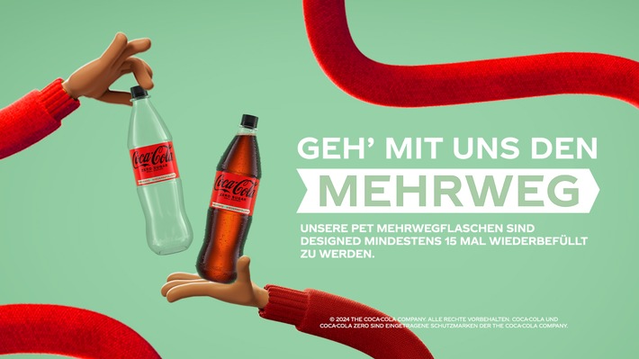 rPET-Einweg oder PET-Mehrweg? Immer die richtige Entscheidung! Die neue Coca-Cola Nachhaltigkeitskampagne klärt auf