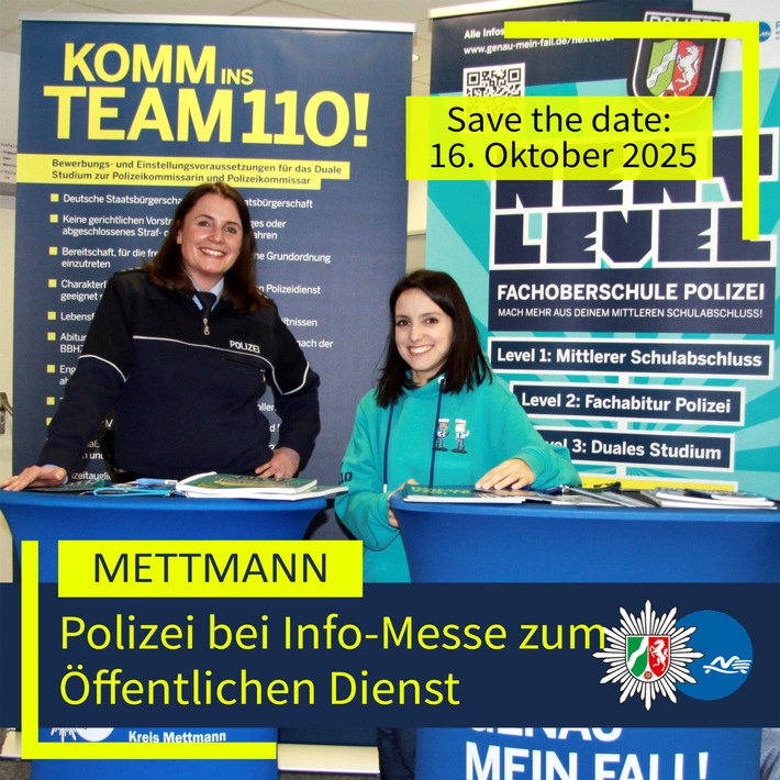 POL-ME: Messe zum Thema "Berufe im Öffentlichen Dienst" - die Polizei ist dabei! - 2510050