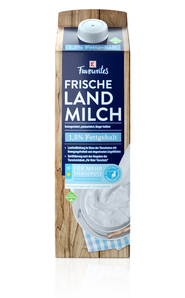 Frischmilch mit zertifiziertem Tierschutzlabel / Kaufland unterstützt Label des Deutschen Tierschutzbundes