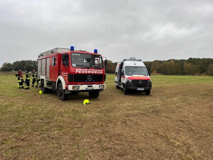 FW Flotwedel: BOS-Organisationen rücken gemeinsam zu vermeintlicher Personenbergung in Nordburg (Offensen) aus