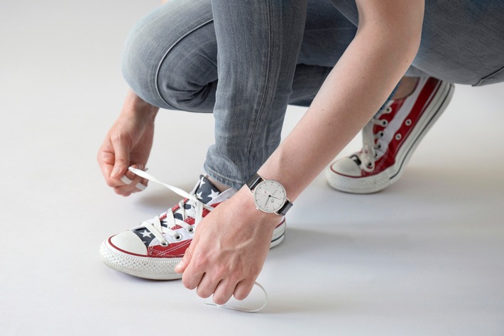 Sports watches in red, white, and blue