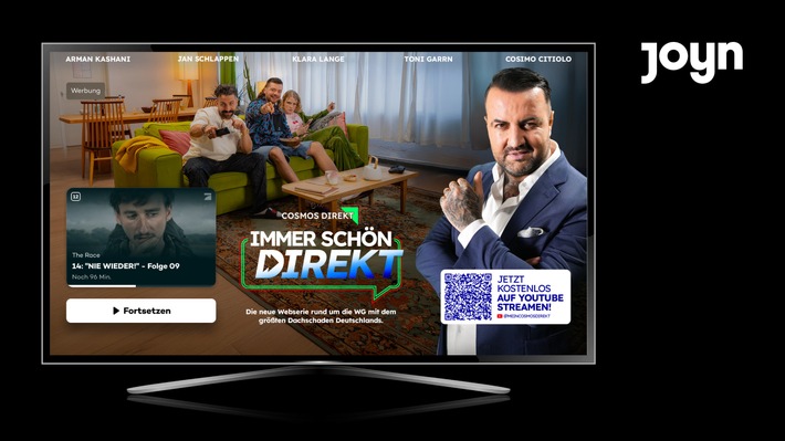 Pause gedrückt, Marke im Fokus: Seven.One Media führt neue Streaming-Werbeform "Pause Ad" auf Joyn ein - CosmosDirekt ist First Mover