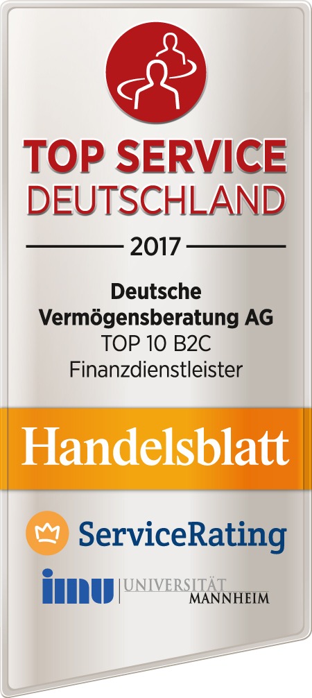 Rating &quot;TOP SERVICE DEUTSCHLAND&quot;: Deutsche Vermögensberatung erneut für ihren erstklassigen Service ausgezeichnet