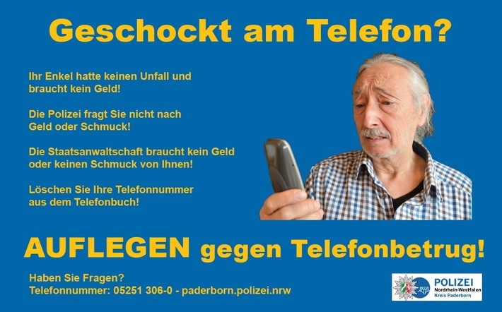 POL-PB: Geschockt am Telefon? - Betrüger erbeuten Bargeld