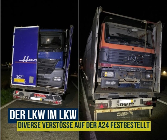 POL-HRO: LKW im LKW: Polizei stellt auf A 24 massive Ladungsverstöße fest