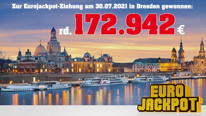 Dresdener gewinnt 172.942 Euro in europaweiter Lotterie / Eurojackpot mit rd. 72 Millionen Euro gefüllt
