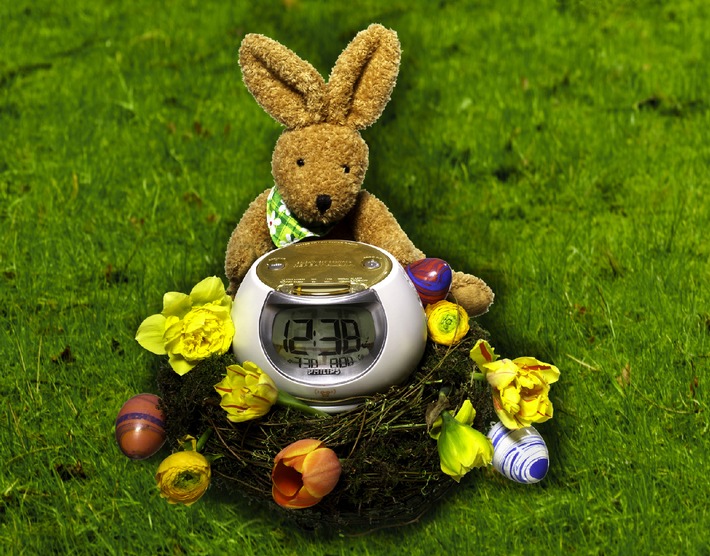 Ein Osterei mit Hahnenschrei: das Philips Clock-Radio weckt mit
Frühlingsatmosphäre