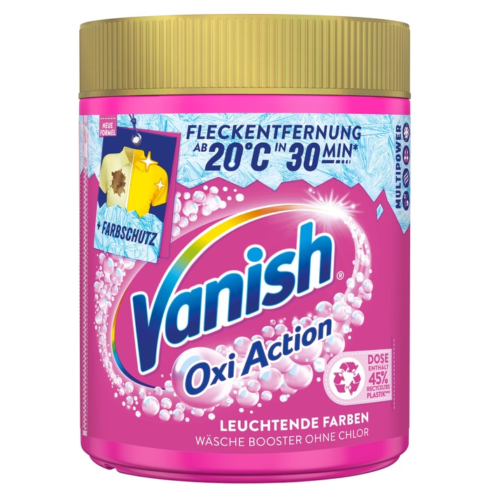 Neue und verbesserte Formel - Vanish Oxi Action überzeugt mit effektiver Fleckentfernung und bestmöglichen Waschergebnissen