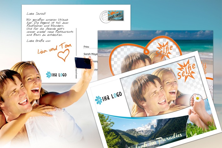 Der moderne Tourist des IT-Zeitalters verschickt Urlaubsgrüße via Postkarten-App - BILD
