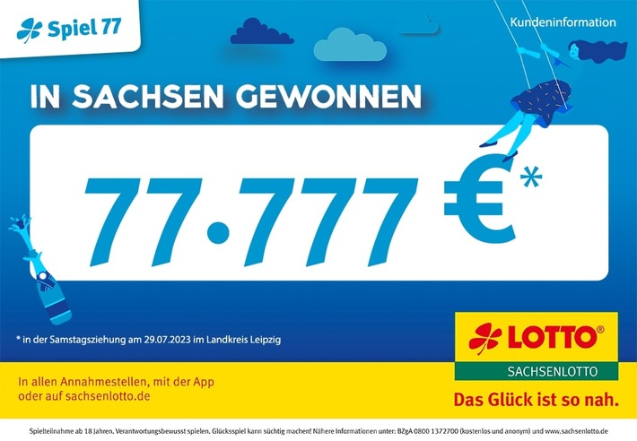 Sachsen im Geldregen: 77.777 Euro im Landkreis Leipzig gewonnen