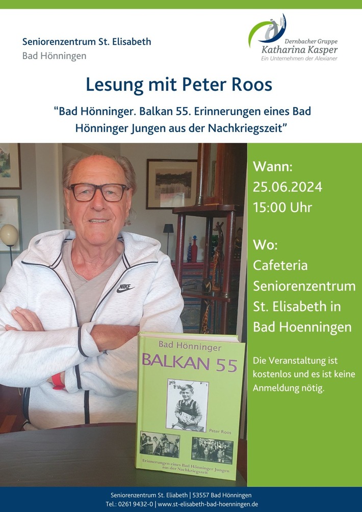 Pressemittteilung: Lesung mit Peter Roos im Seniorenzentrum St. Elisabeth