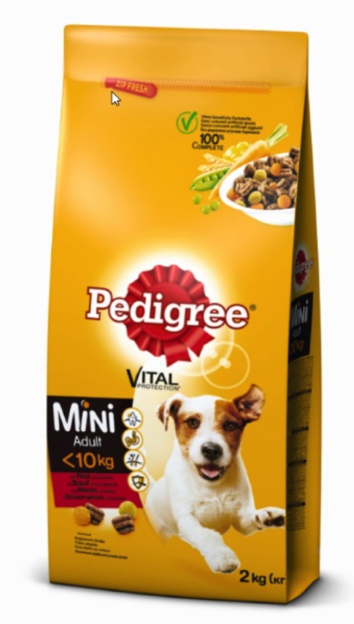 Mars Suisse rappelle volontairement 1 lot de production de Pedigree Adult Mini au Boeuf 2kg croquettes pour chiens avec une date d&#039;expiration spécifique du 12/11/2021