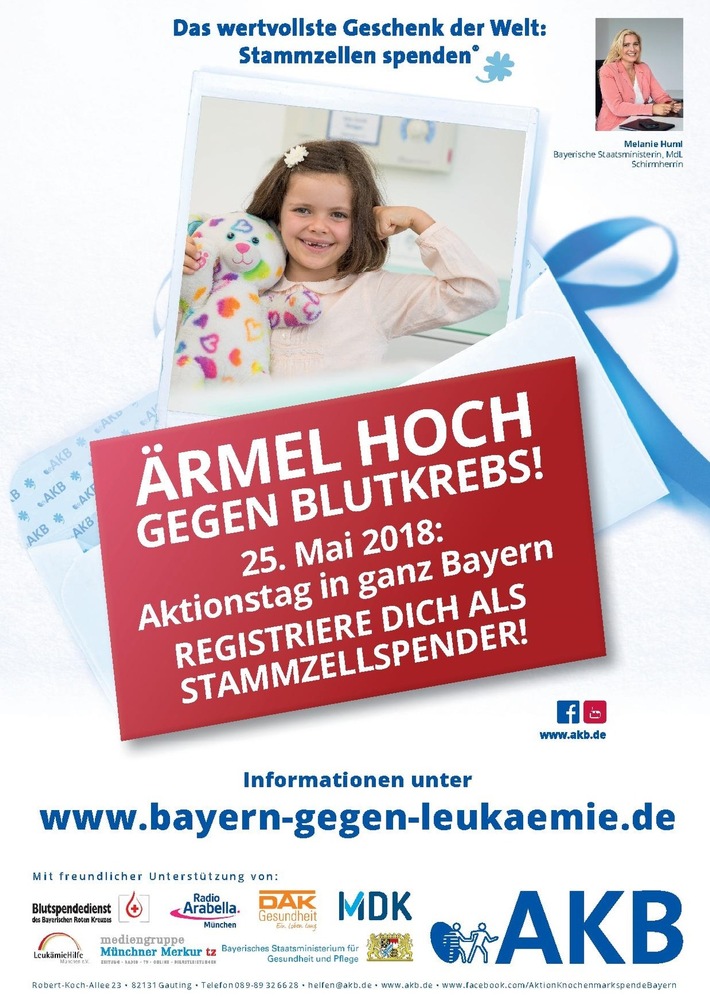 DAK-Gesundheit unterstützt landesweiten Aktionstag &quot;Bayern gegen Leukämie&quot;