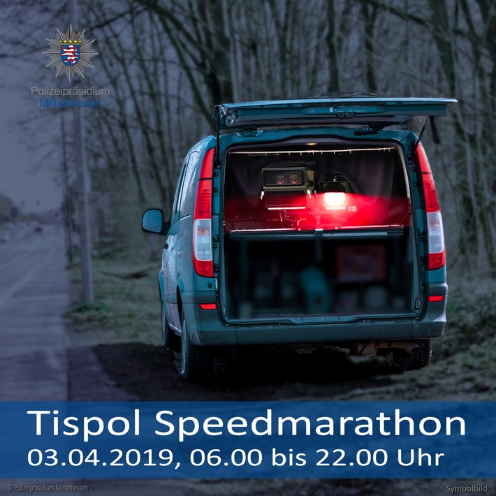 POL-GI: TISPOL Speedmarathon 2019 - europaweite Geschwindigkeitsmessungen am 3. April - Polizei und Kommunen in Hessen nehmen Temposünder ins Visier