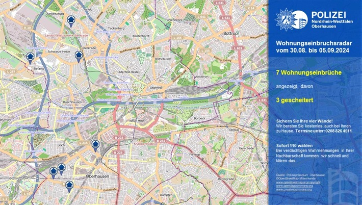 POL-OB: Wohnungseinbruchsradar in Oberhausen
