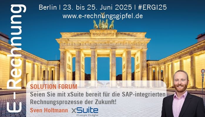 xSuite als Experte für SAP-integrierte Rechnungsprozesse auf dem E-Rechnungs-Gipfel 2025