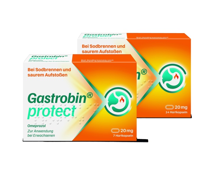 Bis zu 3-mal schnellere Wirkstoffaufnahme bei Sodbrennen# / Neu: Gastrobin® protect bei Sodbrennen, wenn Genuss auf den Magen schlägt