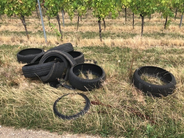 POL-PDLD: Altreifen im Weinberg entsorgt - Zeugen gesucht