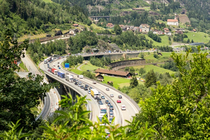 Moins de trafic retour au Gothard