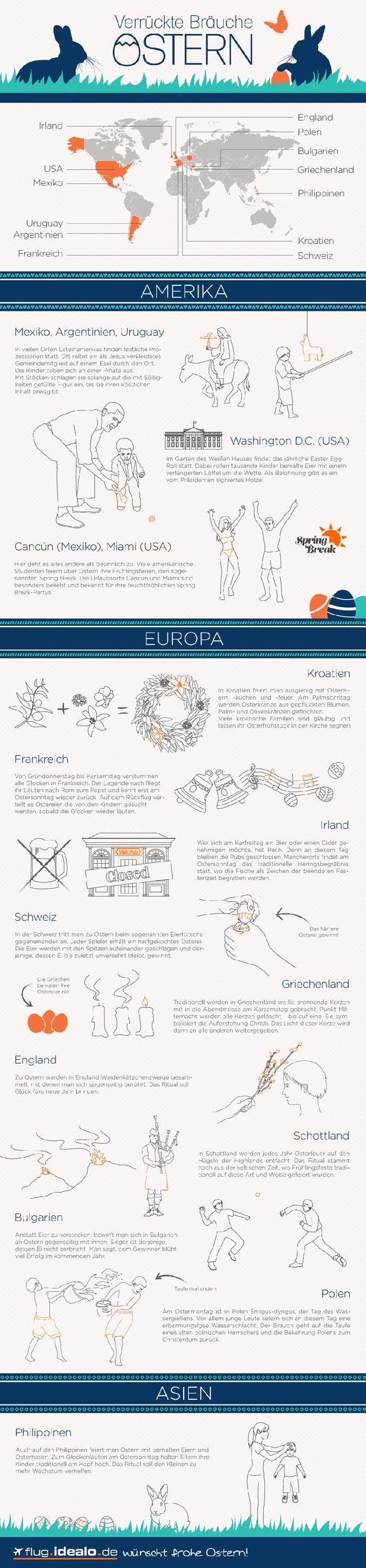 Infografik: Skurrile Osterbräuche - So ausgefallen wird weltweit gefeiert