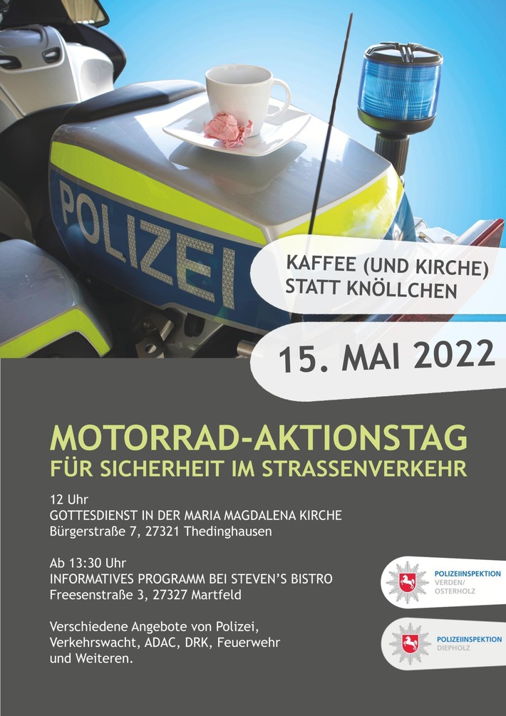 POL-DH: --- Motorrad Aktionstag unter dem Motto "Kaffee (und Kirche) statt Knöllchen" ---