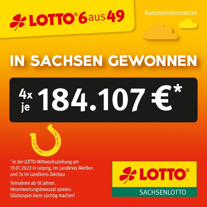 Jackpot-Ausschüttung führt zu hoher Quote für Super-Fünfer: 184.107 Euro gleich viermal in Sachsen gewonnen