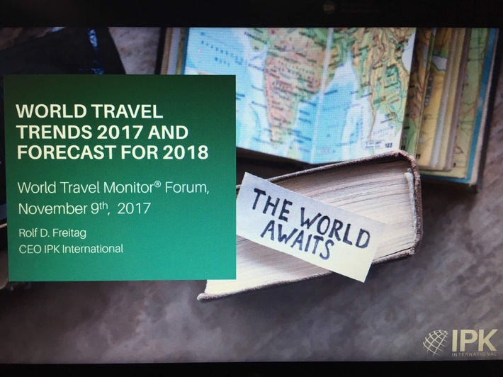 ITB Berlin / 7. bis 11. März 2018 / 25. World Travel Monitor® Forum in Pisa: Positive Wachstumstrends im bisherigen Jahresverlauf 2017