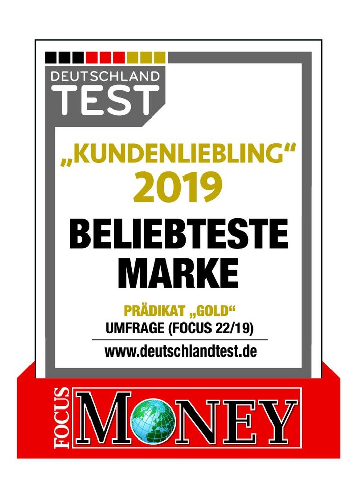 Mestemacher mit dem Deutschlandtest-Siegel &quot;Kundenliebling 2019&quot; ausgezeichnet