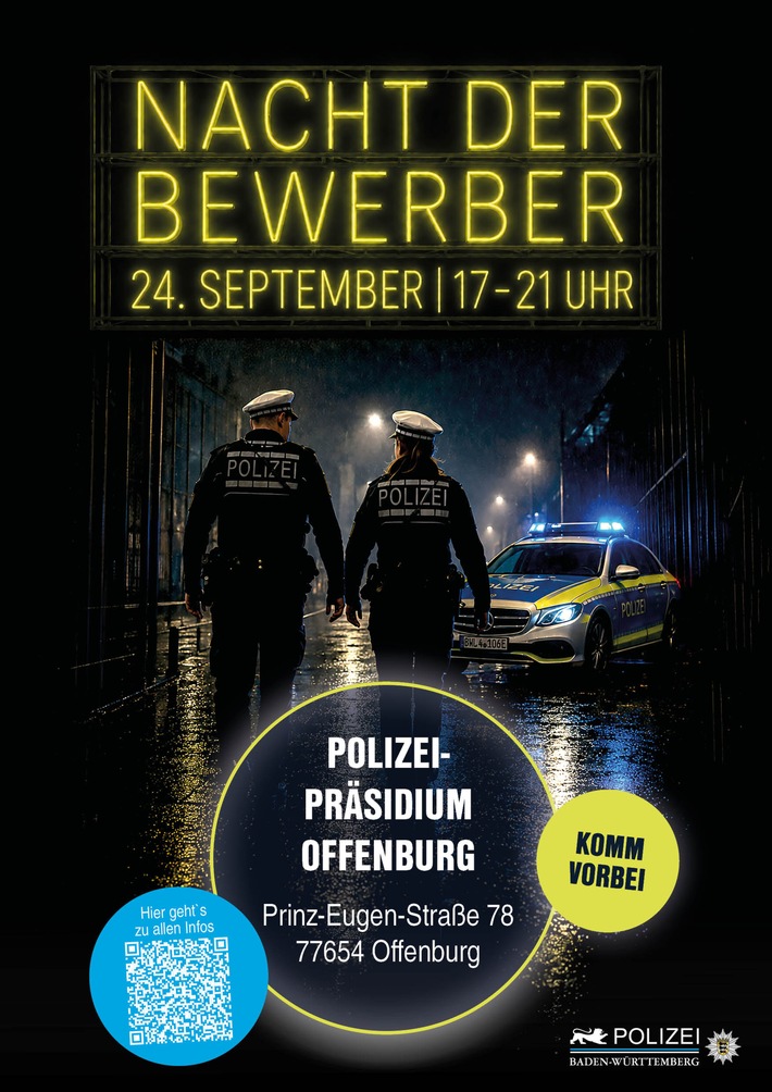 POL-OG: Offenburg - Nacht der Bewerber 2026 im Polizeipräsidium Offenburg - Einblicke in den Polizeiberuf außerhalb der regulären Arbeitszeiten