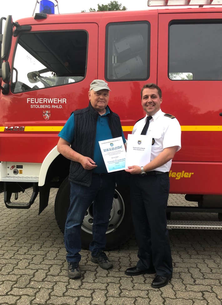 FW-Stolberg: Hohe Auszeichnung für Stadtbrandinspektor a. D. Bernd Classen