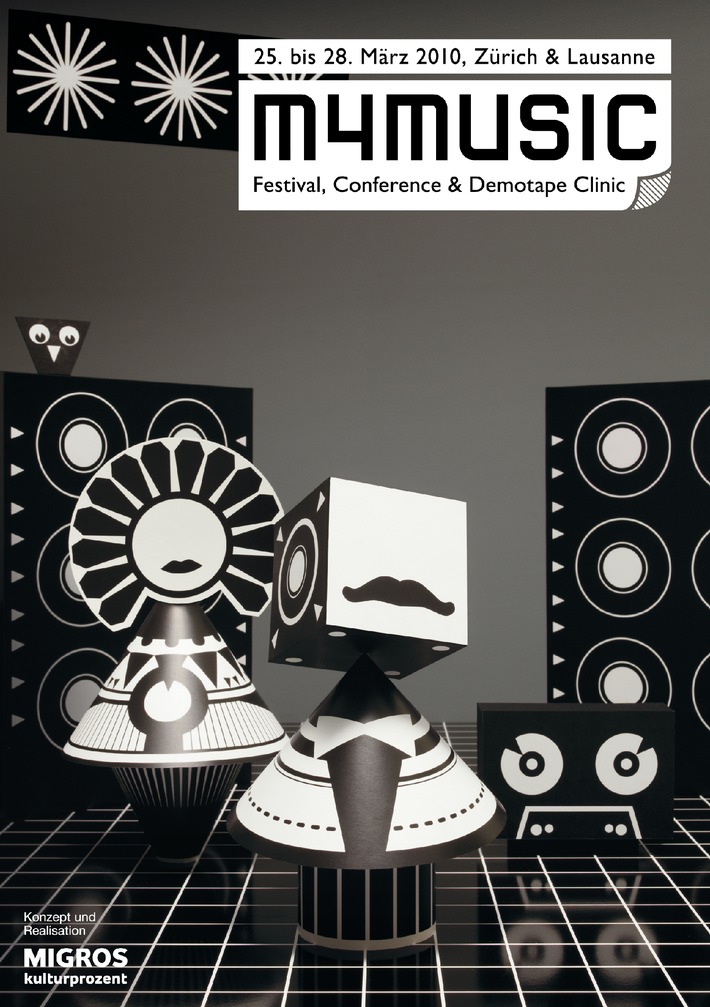 13. Ausgabe des Migros-Kulturprozent-Musikfestivals, 
25. bis 28. März 2010 in Zürich und Lausanne

m4music goes West