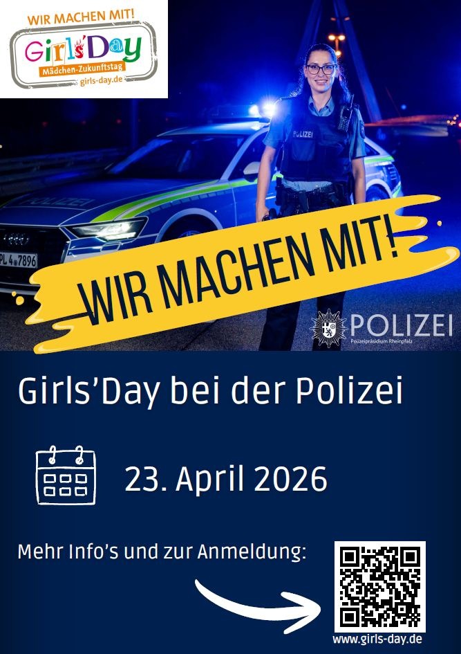 POL-PDNW: Girls Day 2026 - be a rookie - Die Polizeiinspektion Haßloch macht mit!